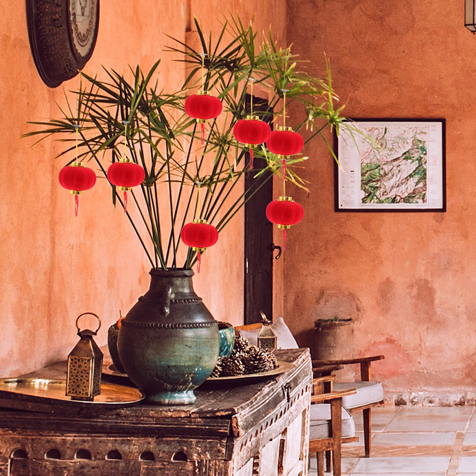 

16Pcs Traditional Lantern Pendant Exquisite Chinese Style New Year Decor for Balcony Door Wedding Party Hanging Decoration