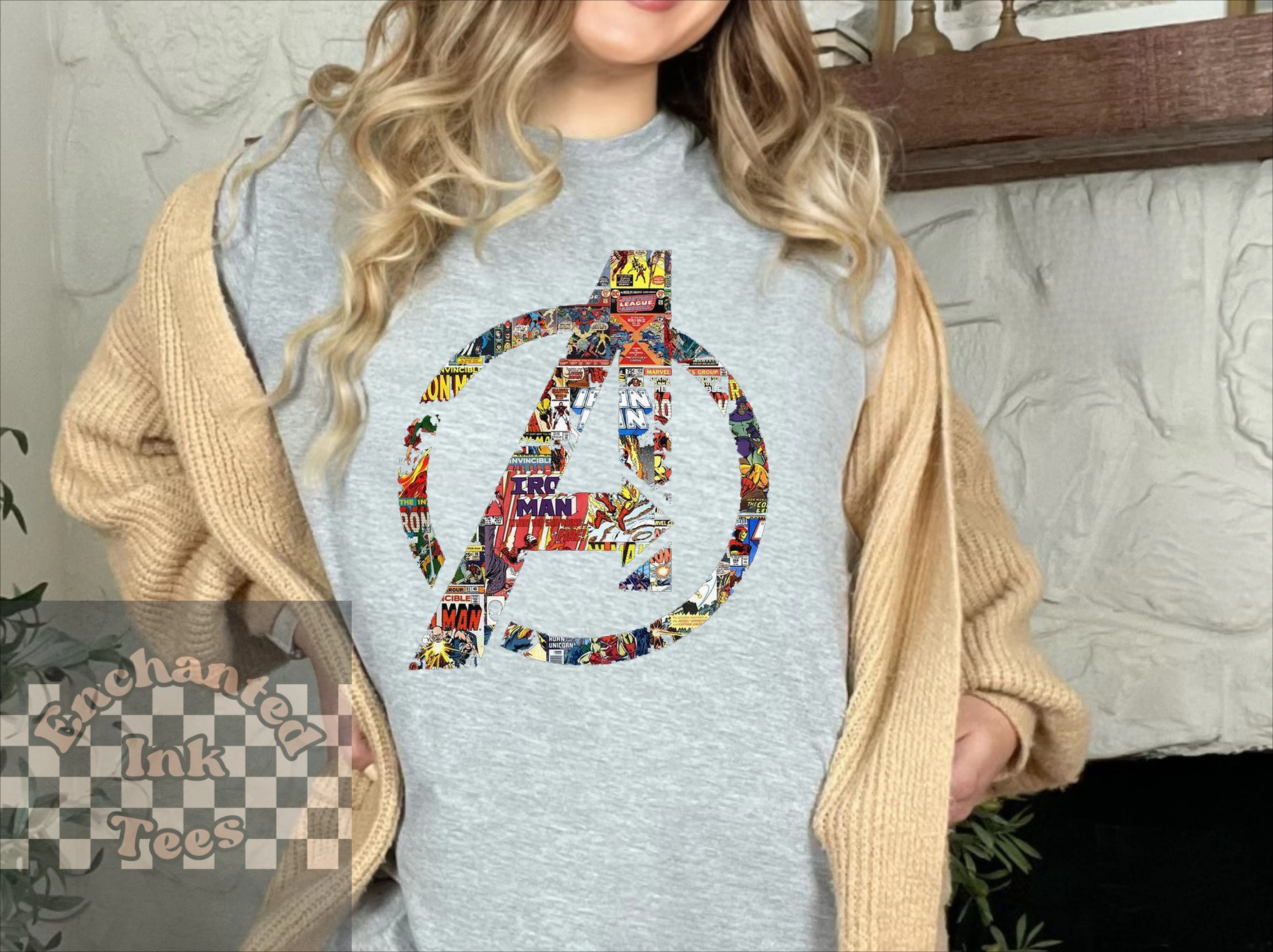 Avengers All‑Team Comic Logo Graphic T‑Shirt Unisex Loose Casual Summer Short Sleeve Endgame Fan Gift Streetwear Daily Top