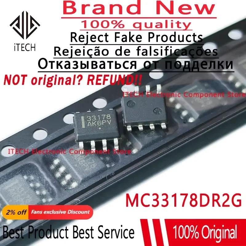 10pcs/lot Original 33178 MC33178DR2G MC33178 SOP8 Chipset 100% New and Genuine IC in Stock