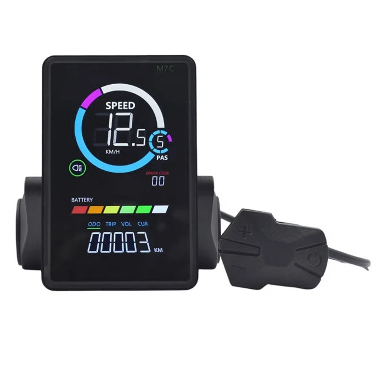 M7C-2 Electric Bike LCD Display Meter 24V 36V 48V 60V E Scooter Color LCD Panel For Mountain Electric Bike SM 5+2PIN