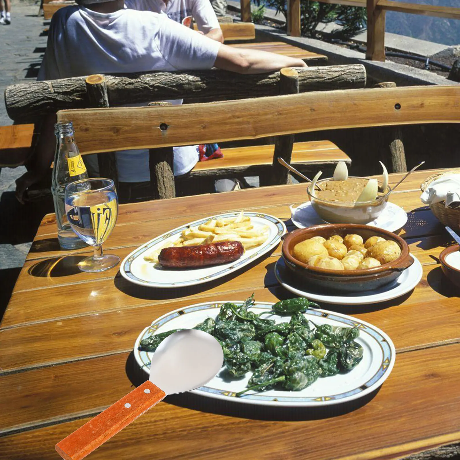 

2Pcs Stainless Steel Rice Spoons Nonstick Kitchen Supplies Ergonomic Curved Handle Easy to Use Rice Spoons Cooking Supplies