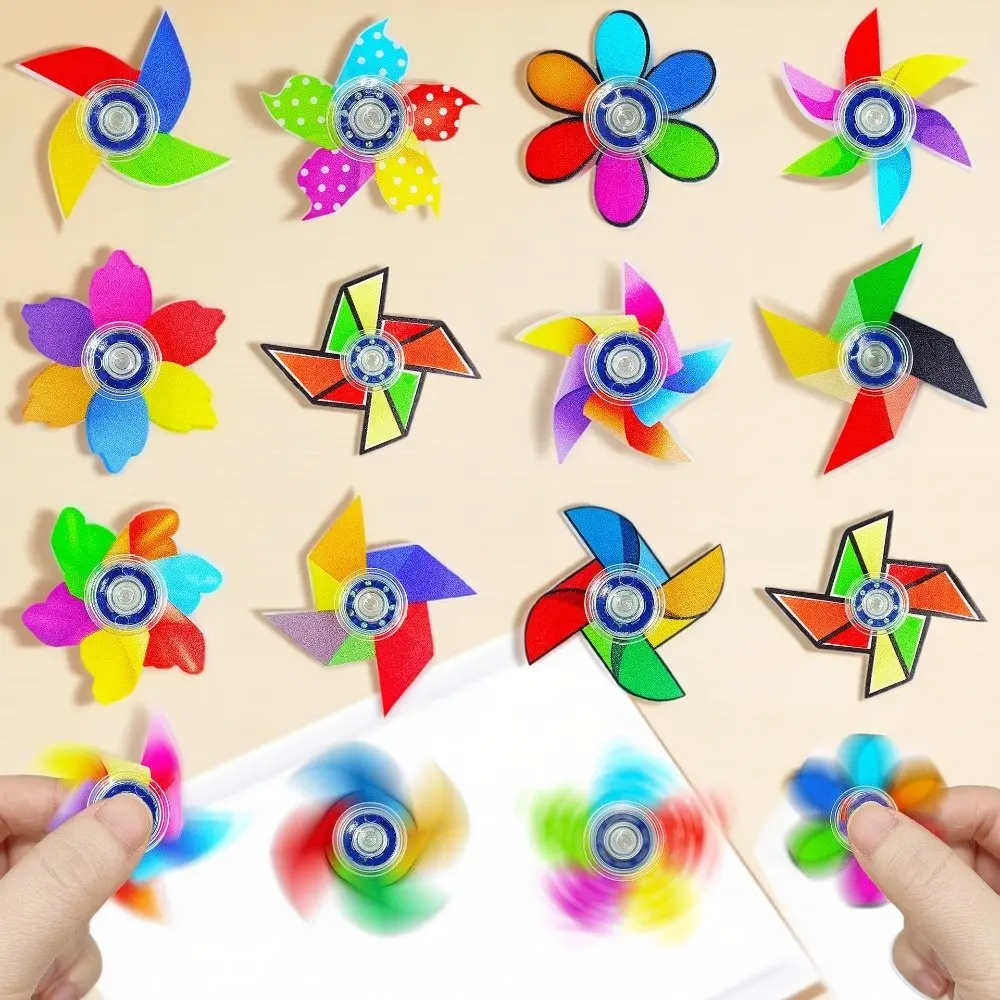 15Pcs 다채로운 풍차 모양 피젯 스피너 작은 자이로 재미있는 휴대용 어린이 유치원 상품 새해 선물 스트레스 해소 장난감