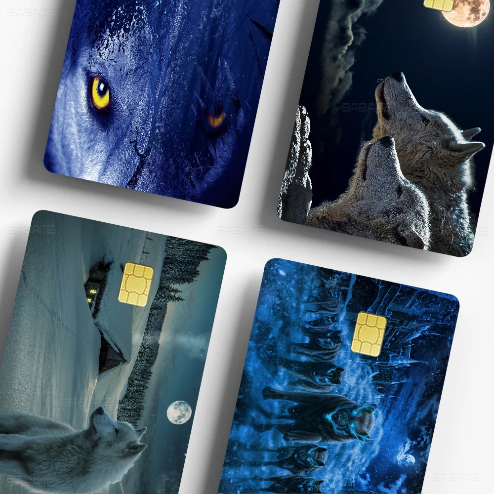 Fierce Wolves Anime Spend Or Save Funny Shell On Off Ultra Thin No Fade Sticker Skin Cover Film For Debit Credit Card