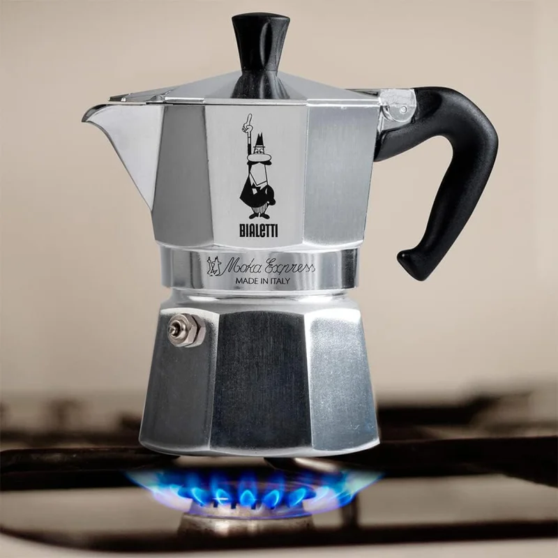 Moka Express: Iconic Stovetop Espresso Maker, Makes Real Italian Coffee, Moka Pot 12 Cups (22 Oz - 670 Ml), Aluminium, Silver