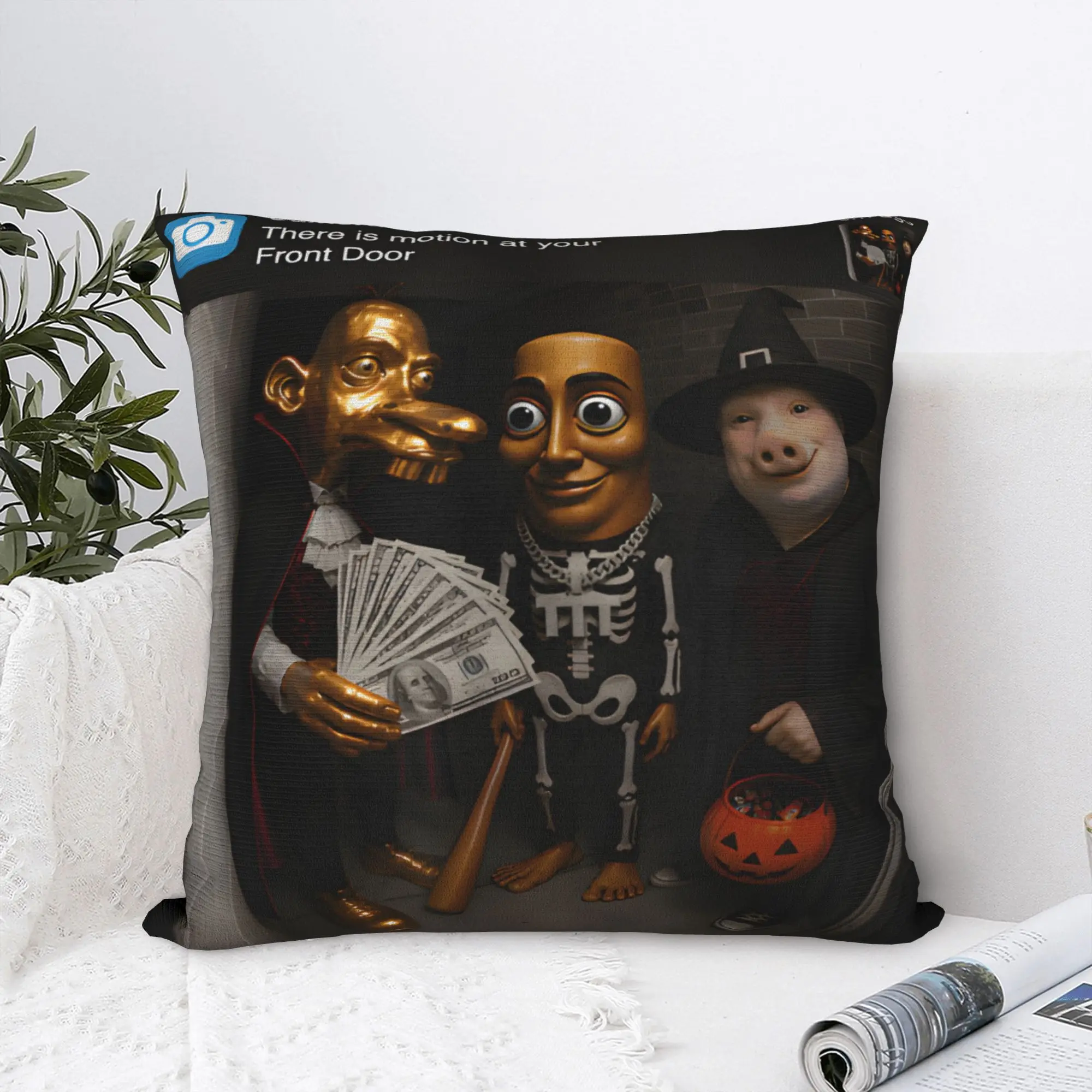 There is Motion at Your Front Door Neegy Funky Ehh Meme  Pillowcase Merch Printing Cushion Cover  Pillow Covers Bed Decor Square
