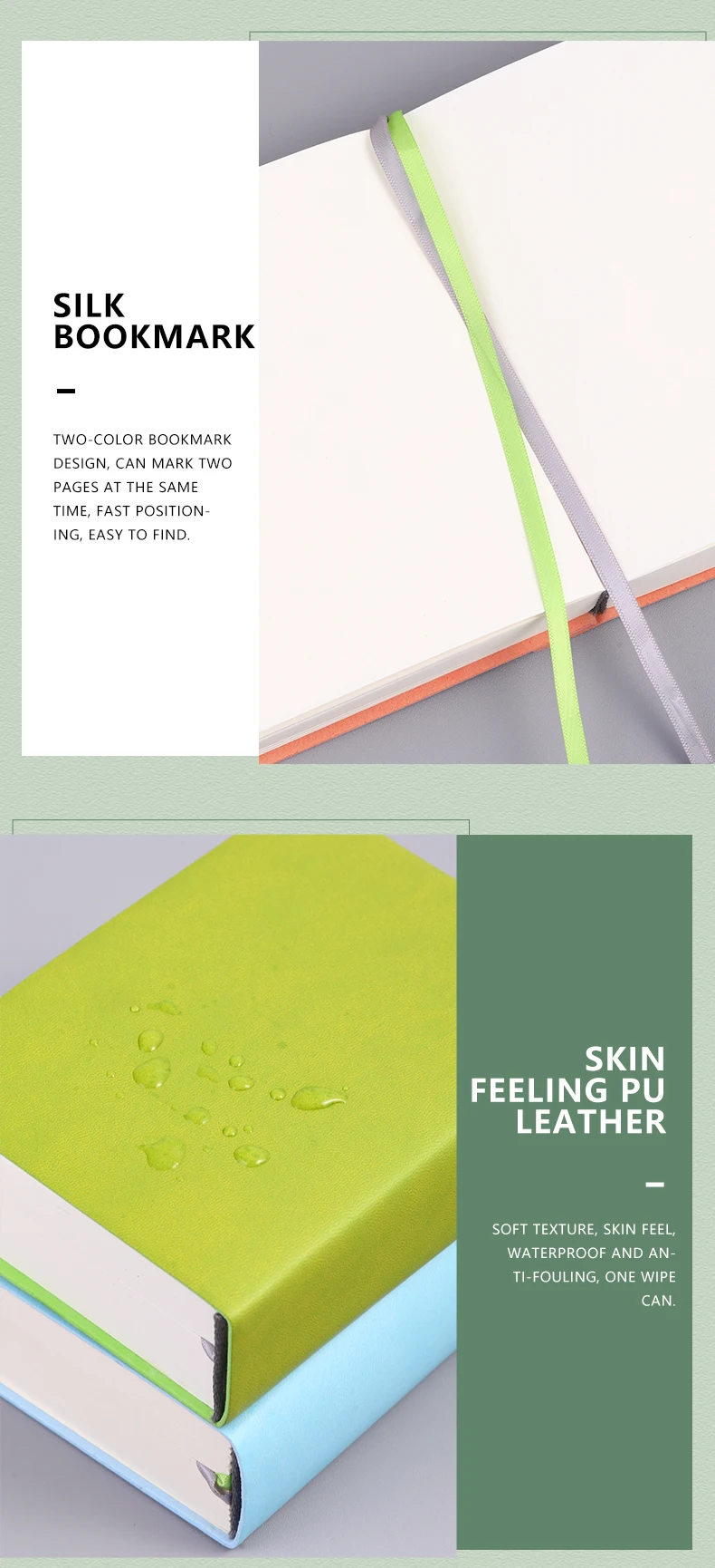 720-seitiges leeres Innennotizbuch, weiche Kunstlederoberfläche, minimalistisches Zeichenbuch, ultradickes Notizbuch, kleines und frisches DIY – Detail 5