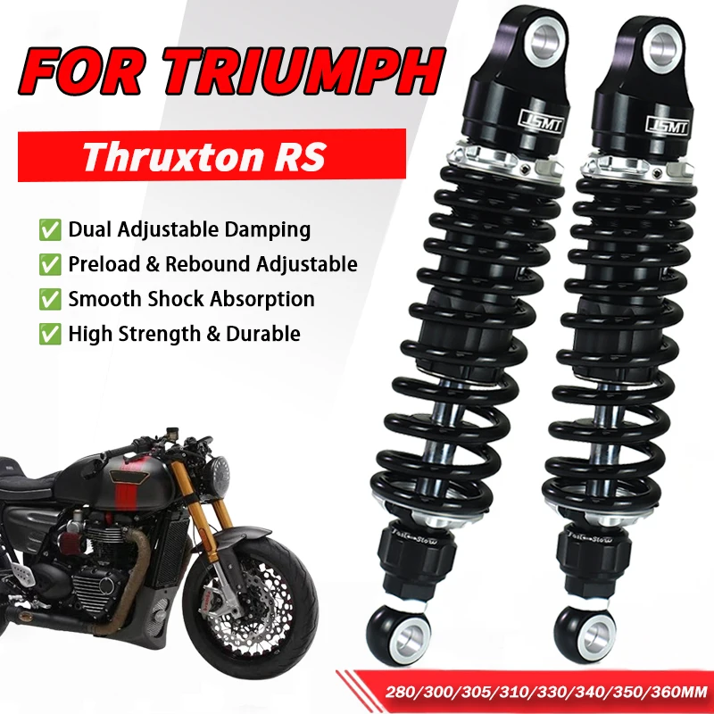 JSMT FOR Triumph T120 T110 T100 Dual Adjustable Rear Shock Absorber Preload Rebound 280-360mm Suspension