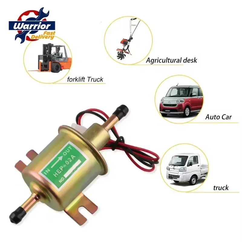 

Low Pressure General Diesel Gasoline12V/24V Electric Fuel Pump HEP-02A Low Pressure Fuel Pump for Carburetor Motorcycle ATV