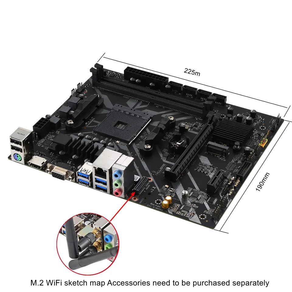 Kllisre B450 Kit amd ryzen With 5 R5 5600 cpu DDR4 16GB (2x8GB