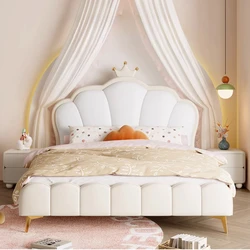 Pretty Modern Childrens Bed Elegant Leather Luxury Comferter Bed Solid Wood Camas De Dormitorio Bedroom Set Furniture