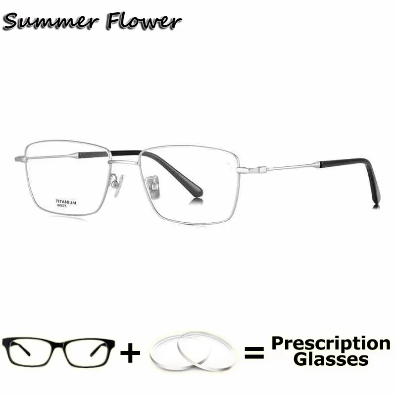 

Prescription Glasses Men Pure Titanium Quality Eyeglasses Frames Optical Recipe Lenses Eyewear Women Reading Spectacles