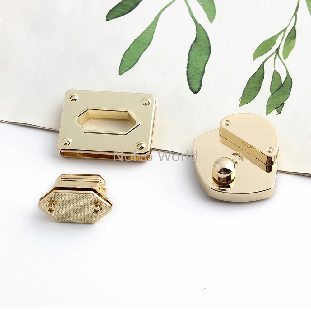 4/10/30Sets Metal Turn Locks Twist Lock For Leather Craft Handbag Shoulder Bags Purse Push Locks Hardware Decoration Accessories