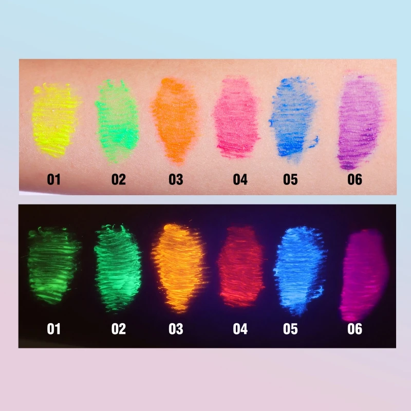Fluorescent Mascara Lengthening for Eyelash Extension Eye Makeup Party Colorful Lashes Long Lasting Waterproof Luminous Mascara