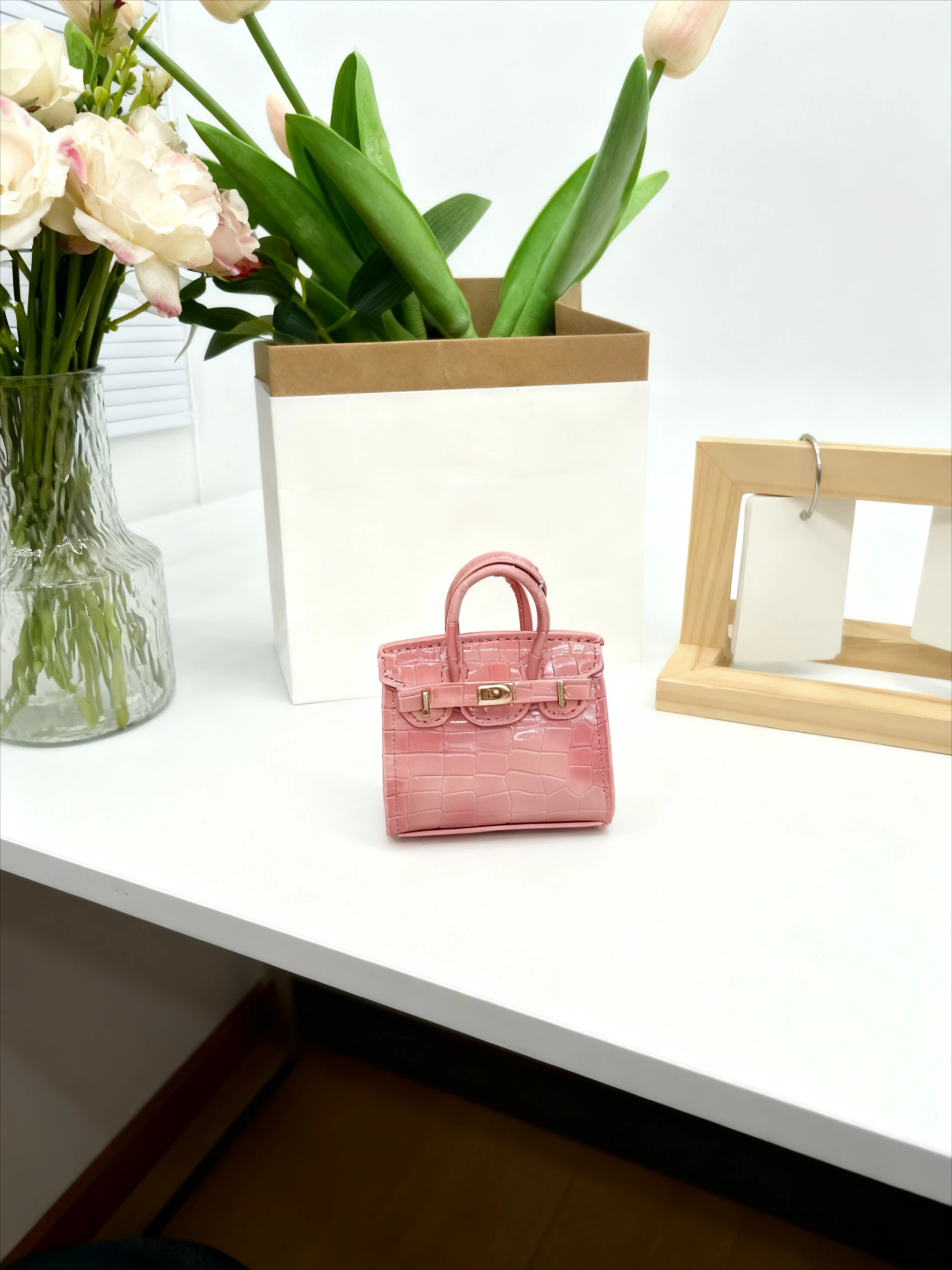 New mini shaped crocodile pattern small bag pendant accessory, cute earphone bag