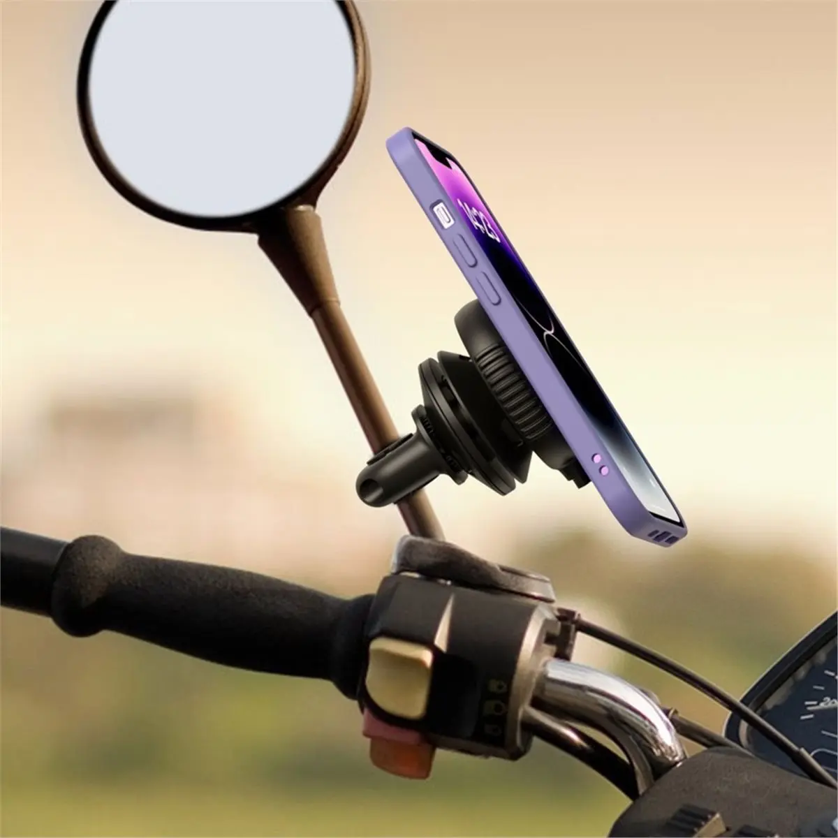 Anti-Shock Universal Motorcycle Phone Holder Stand Quick Mount Moto Bike Scooter Rear View Mirror Cell Phone Clips