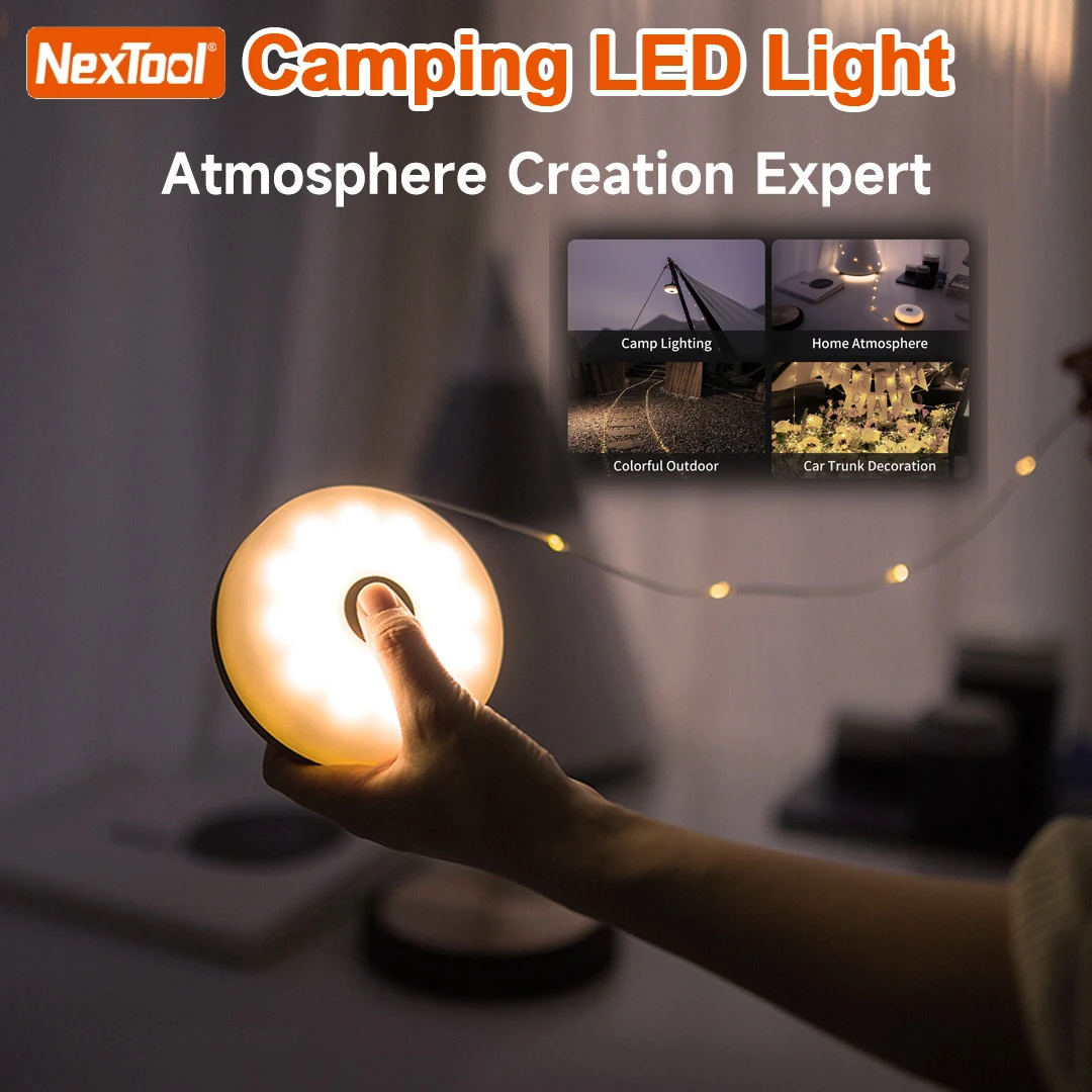 

Nextool Camping LED Light Strip Atmosphere Lamp Rechargeable Portable Flexible Strips Warm White Lamp for Tent Room Decoration