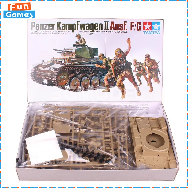 

1/35 TAMIYA Assemble Panzer Kampfwagen Ⅱ Ausf F/G Tank Model Set with 5 Military Soldiers Tank Custom Features Birthday Gift