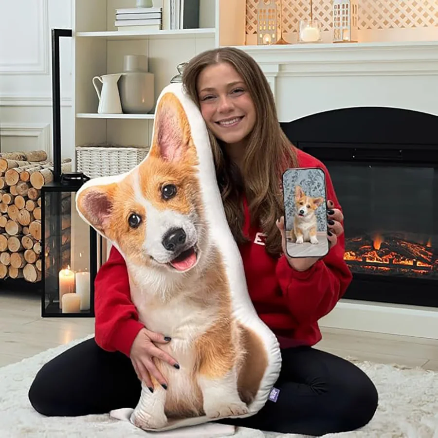 Personalisiertes Kissen, Individuelles Hunde-Zierkissen, Maßgefertigtes Hundeförmiges Kissen, Individualisiertes Hundekissen als Geschenk zum Geburtstag