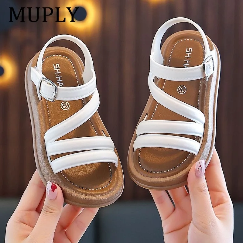 صنادل الأطفال الشرائح الكرتون الأرنب PVC أزياء الصيف حذاء مسطح للفتيات تنفس المضادة للانزلاق أسود أبيض وردي