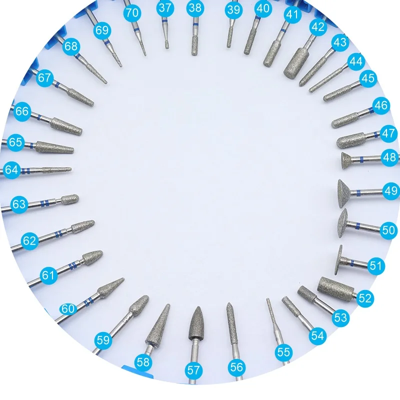 Easy nail 67 arten diamant meduim nagel bohrer fräser für maniküre rotary bits kutikula sauber zubehör nagel feilen kunst – Detail 4
