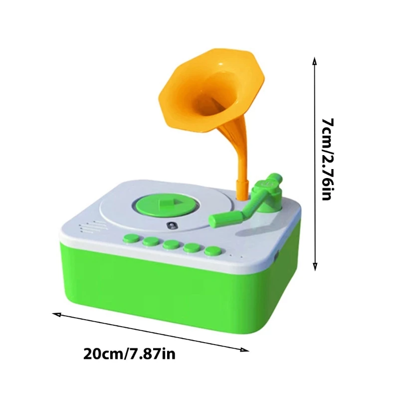 Gramofon dla malucha Muzyka i historia 96 kartami do nauki Zabawka edukacyjna dla najmłodszych dzieci dla chłopców i dziewcząt