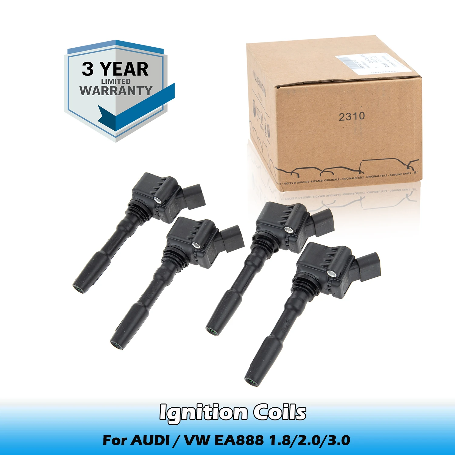 

4 шт. катушки зажигания 06H905110H,06H905110L для AUDI A3,A4,A5,A6,A7,Q5,Q7,Q8,TT,VW Beetle,Golf,Passat,Tiguan, touareg EA88 1,8/2,0