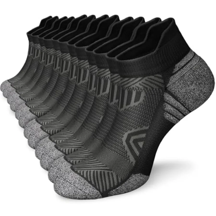 

Cushioned Cotton Ankle Compression Socks for Men Women 6 Pairs Wicking Low Cut Arch Support Plantar Fasciitis Socks