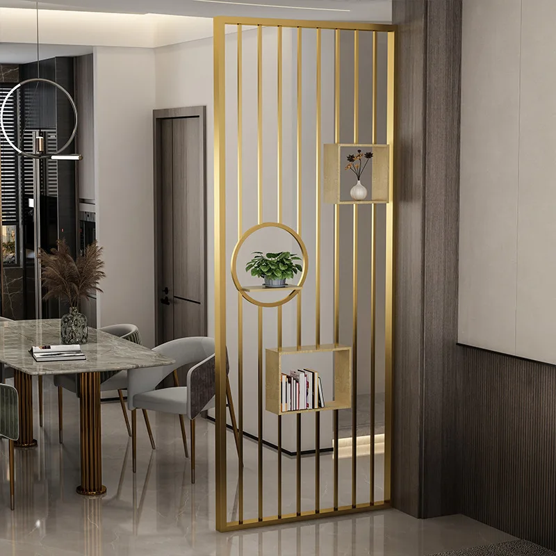 Hollow stainless steel screen dining room partition wrought iron partition living room decorative screen partition