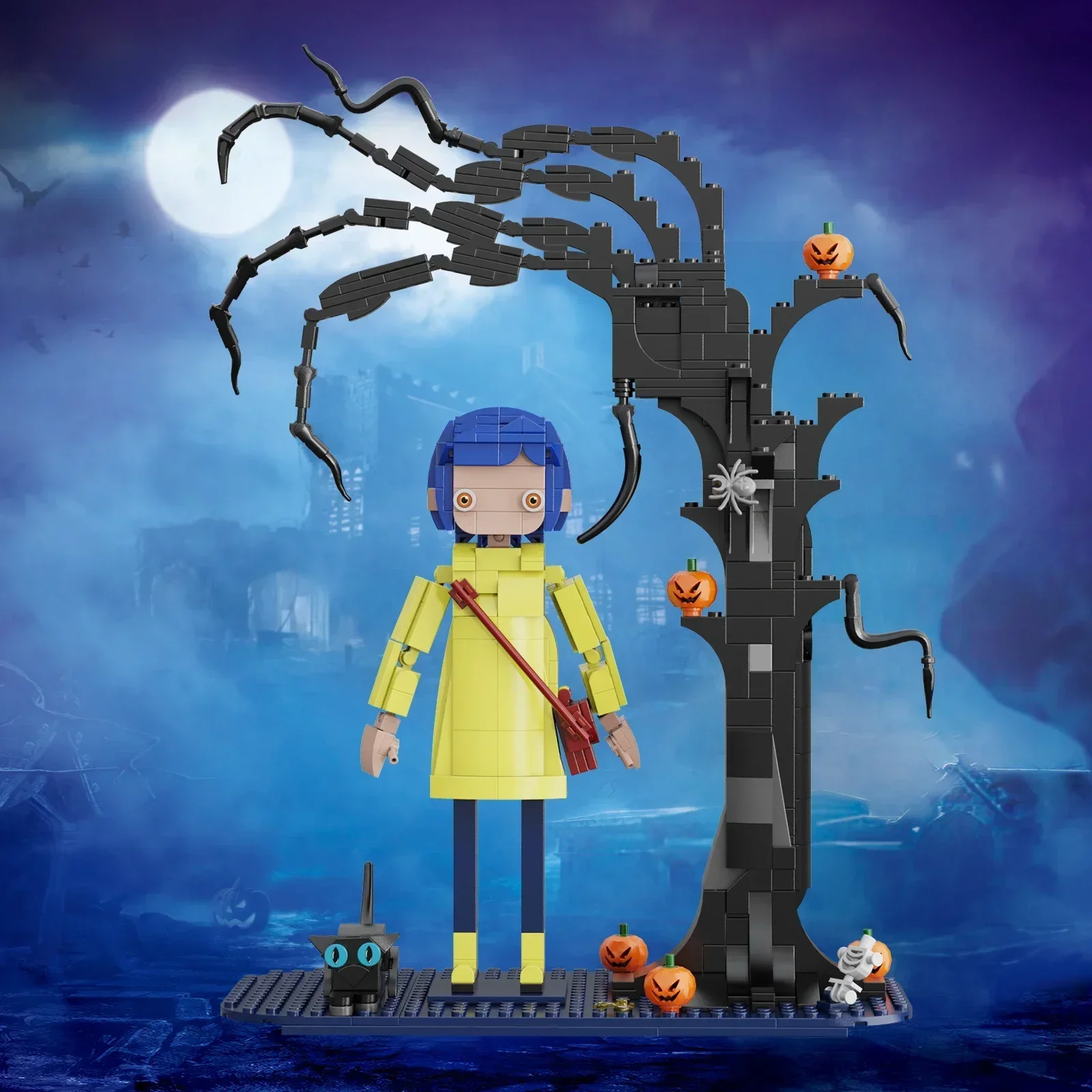 

Набор строительных блоков Moc Coralines: Захватывающие модели темных анимированных персонажей с Джонсом и кошкой – идеальный подарок на Хэллоуин