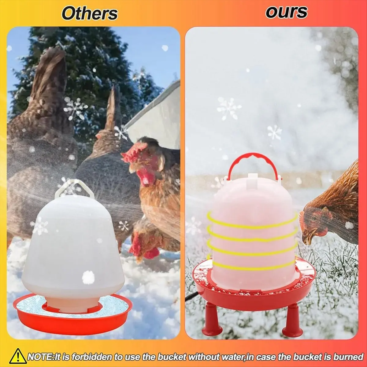 3L ساخنة الدجاج سقي لفصل الشتاء السيارات ملء سخان مياه الدجاج مع دعم الساق ، 35 واط التدفئة الدواجن الاتحاد الأوروبي التوصيل