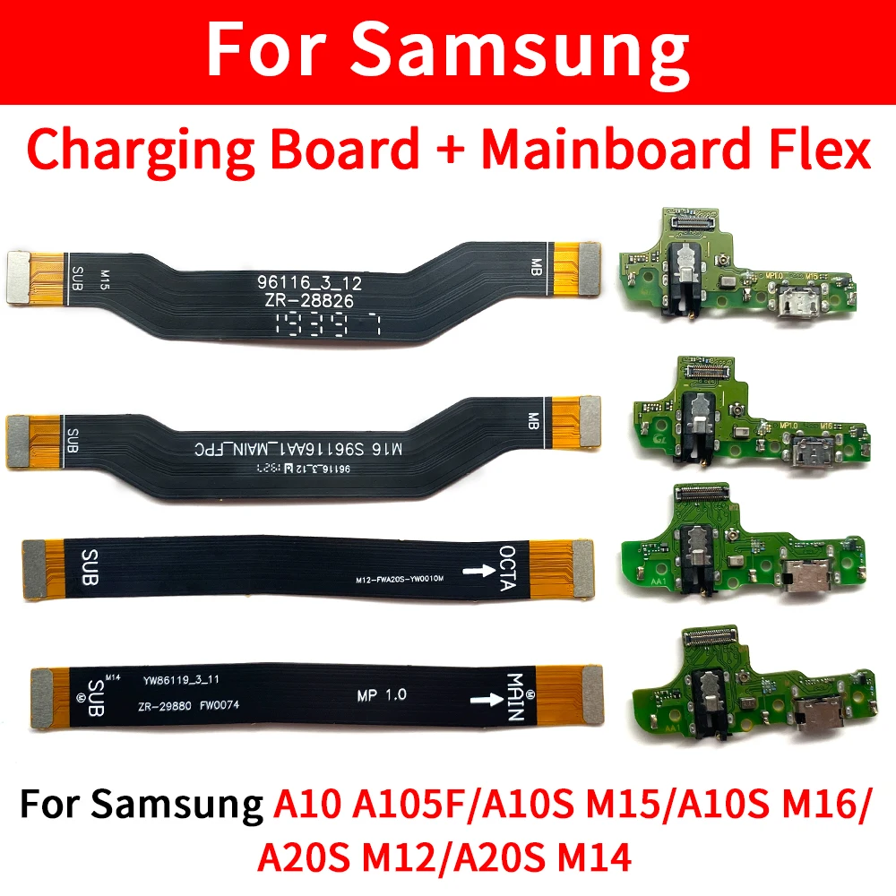 Main Board For Samsung A10 A10S M15 M16 A20S M12 M14 USB  Charger Port Dock Connector Charging Board Flex Cable