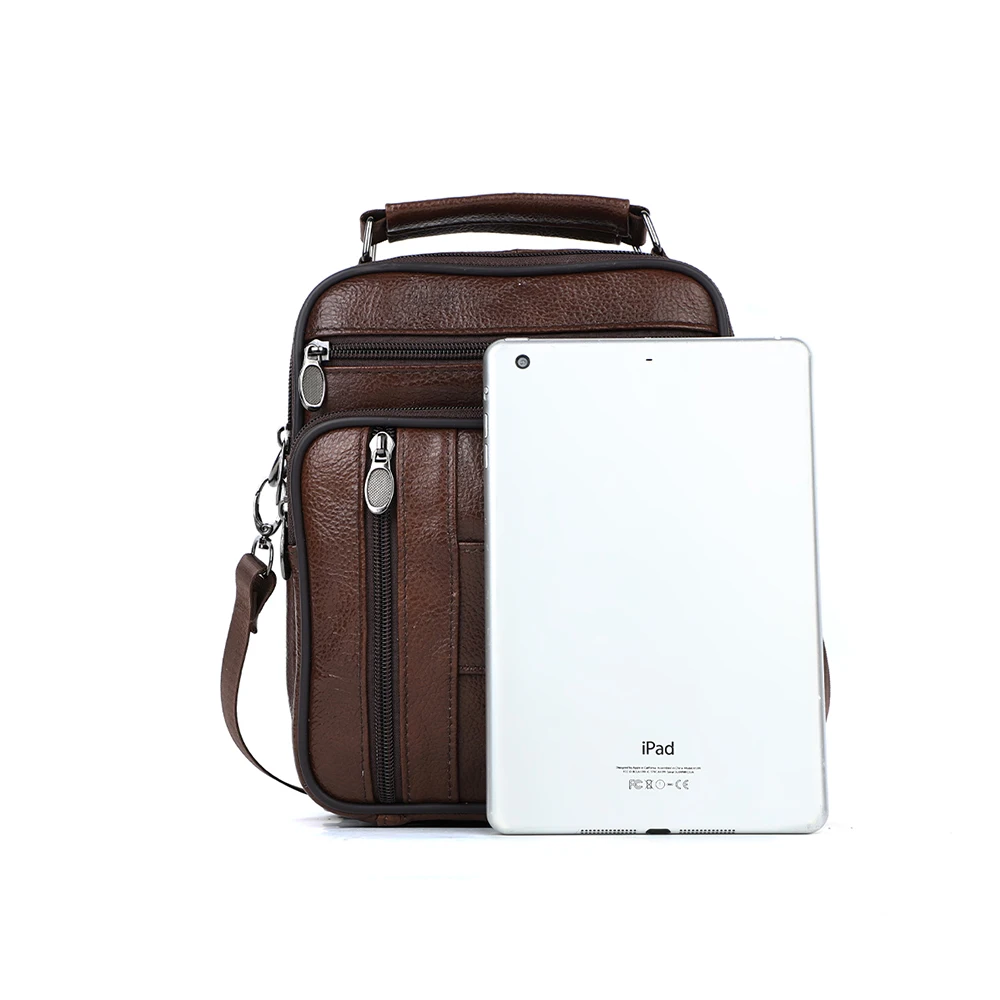 New selling genuine leather men's crossbody bag with high-end feel vertical casual shoulder bag large capacity cowhide men's bag