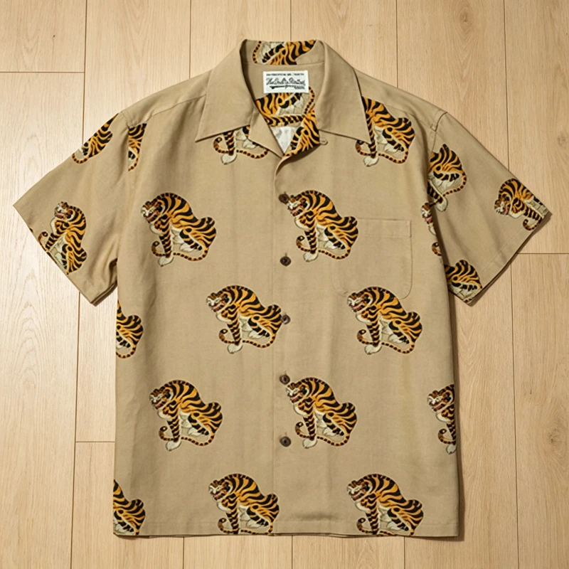 

High Quality Men Women Street WACKO MARIA Aloha Shirt Retro Print Casual Loose Hawaiian Shirts