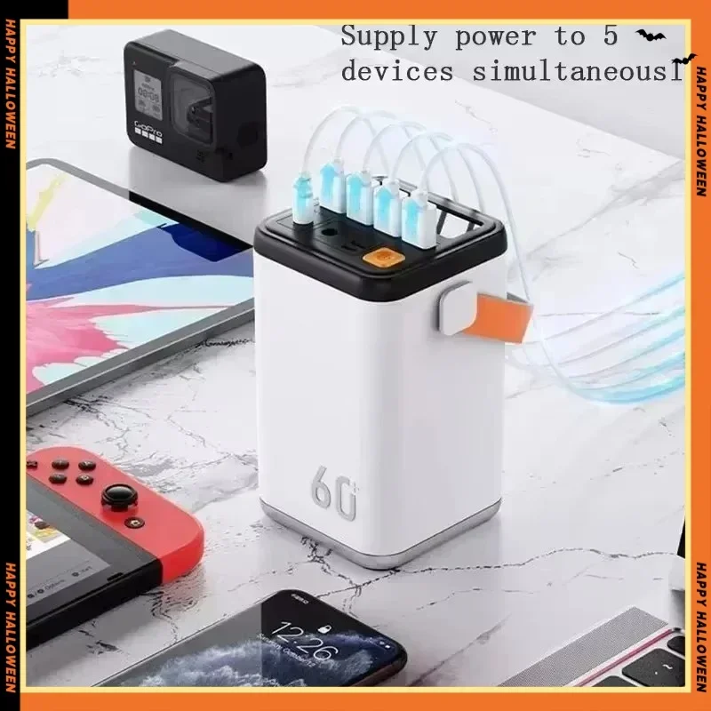 New Outdoor Emergency Portable Mobile Power Bank Phone Charger 60000mAh Mobile Power Bank Large Capacity Mobile Power Bank