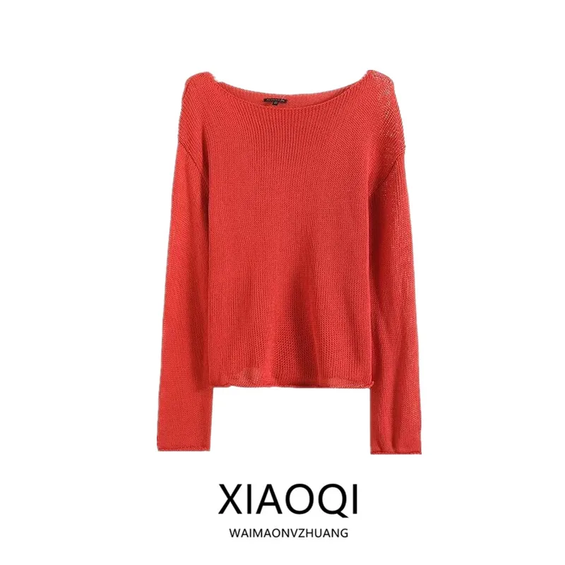 

Autumn 2024 New Lazy Sle Loose Fit Lightweight Long Sve Knitted Sweater Crew Ne Commute Sle Regular Length Overhead