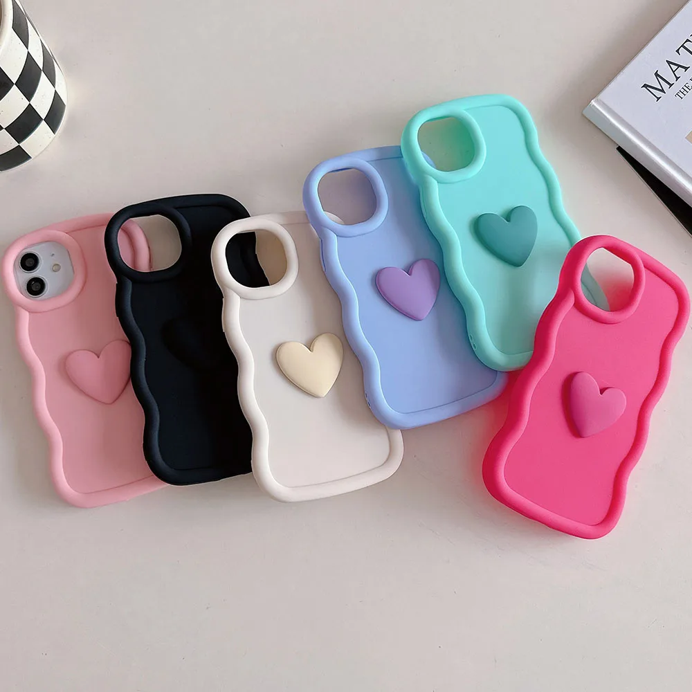 NordN30 Cute Wave Silicone Love Heart Case For OnePlus 12R 11R 10R 9R NordCE3Lite NordCE2Lite NordCE2 Bumper Shockproof Cover