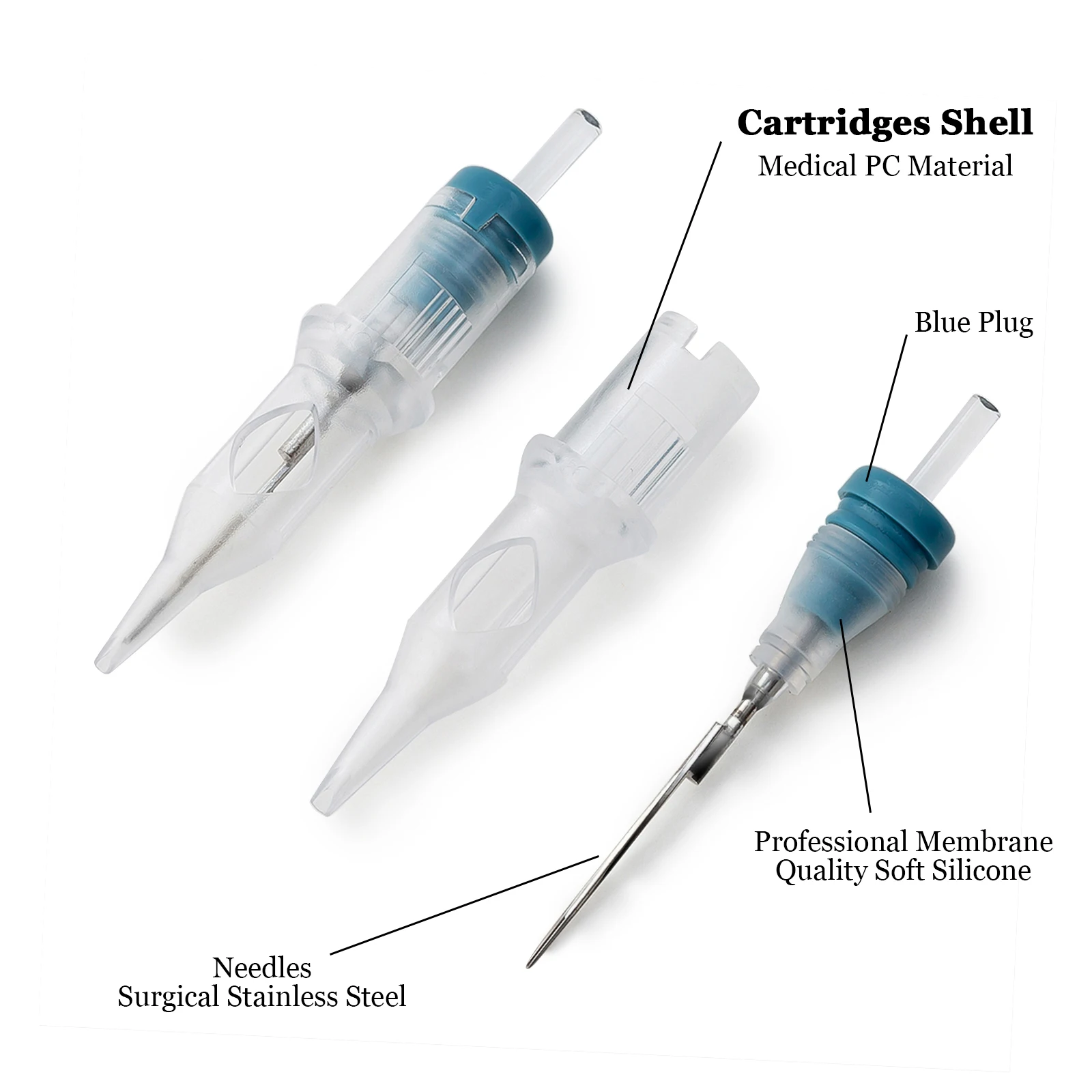 INKIN-cartucho Winall para agujas de tatuaje, RL, RS, M1, RM, delineador sombreador #12 (0,35 MM) #10 (0,30) para máquina de pluma rotativa,