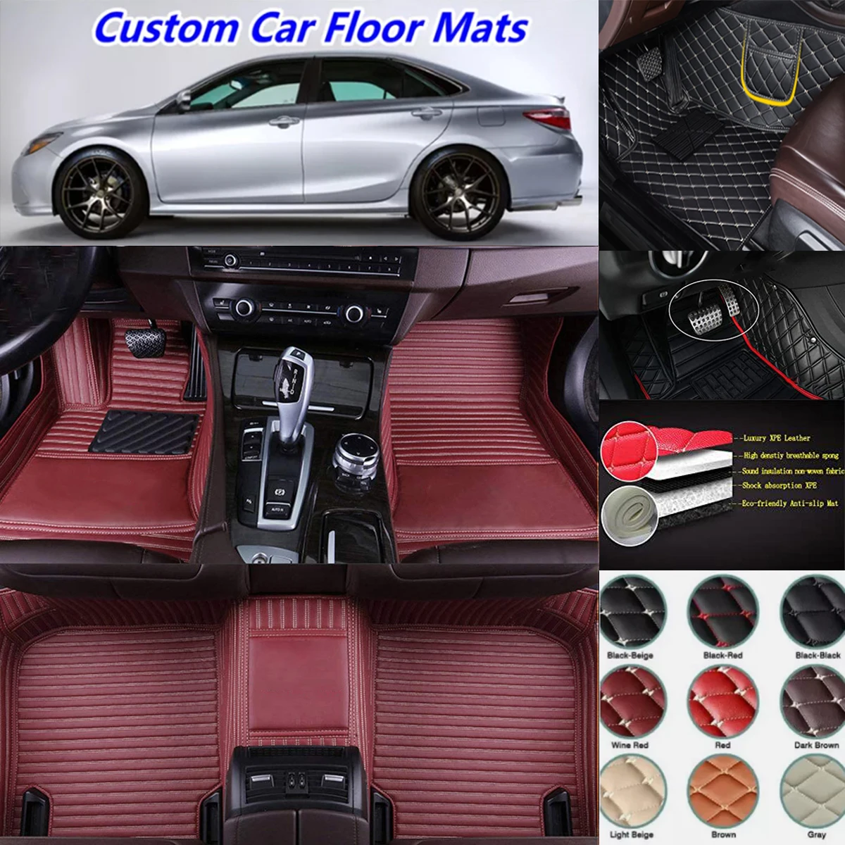 Custom Car Floor Mats For VW New Beetle 1998-2019 Arteon Auto Carpets Accessories Waterproof Leather Floor Liners