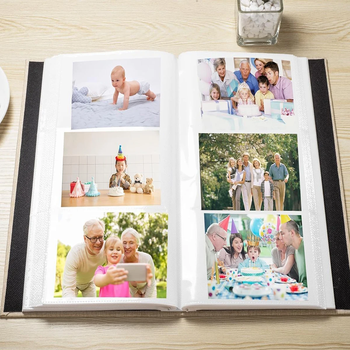 300 Pockets Linen Photo Album for 4x6 Photos Books Slip-in Picture Albums Wedding Baby Family Anniversary Photo Storage