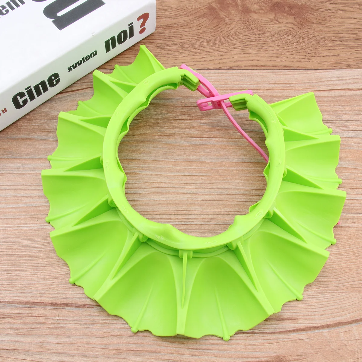 الطفل مقاوم للماء واقي أذن قابل للتعديل Tpe قبعة الدش الأخضر الطفل غسل الشعر قبعة قبعة الاستحمام الرضع منع تسرب الشامبو #2