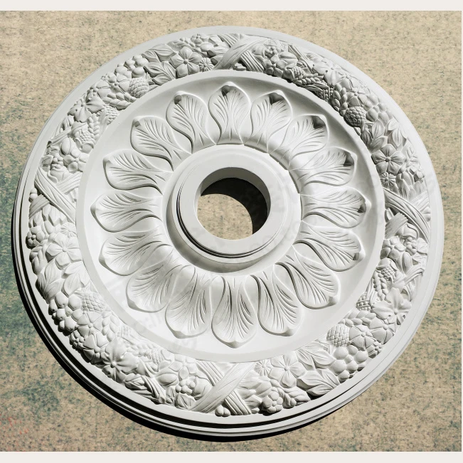 Polyurethane Decorative Pendent Lamp Base PU Chandelier Ceiling Rose Light Plate Droplight Paterage Decoration Rosette Medallion