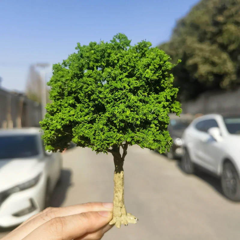 Árbol de alambre fino de 1/2 piezas, modelo de tren a escala Ho, decración de ferrocarril, modelo de bricolaje, árbol de planta verde, 10-30 cm