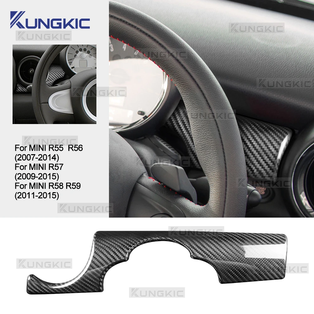 Hard Dry Carbon Fiber For MINI R55 R56 R57 R58 R59 2007 2008 2009 2010-2015 RHD Car Speedometer Instrument Lower Panel Sticker