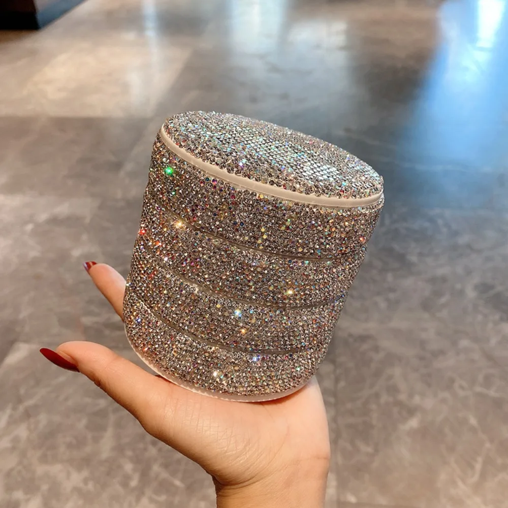 

4-слойная вращающаяся коробка для хранения ювелирных изделий, держатель для сережек, ожерелье со стразами, настольный органайзер, пыленепроницаемый дисплей, кольцо для хранения браслета