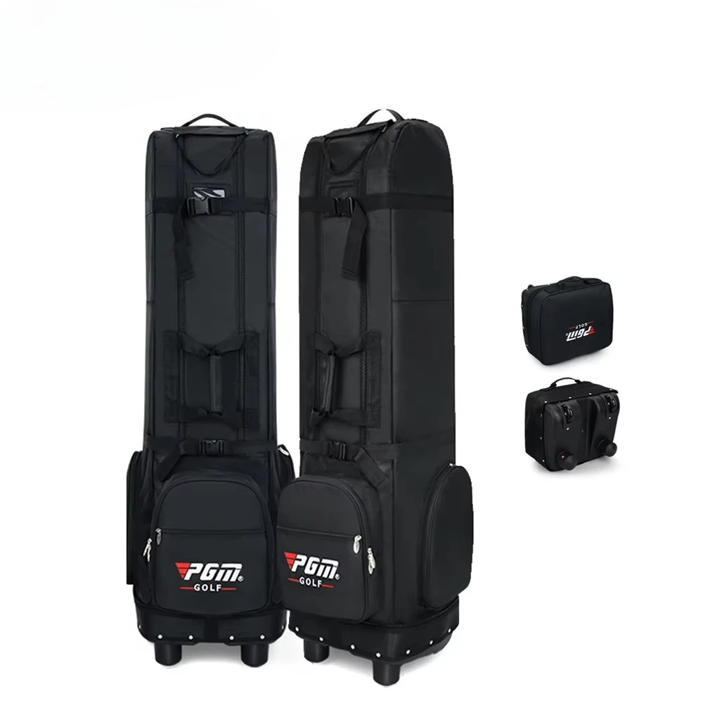 Golf Travel Bag with Wheels Durable Waterproof Nylon Black 40x44x134CM Custom Logo