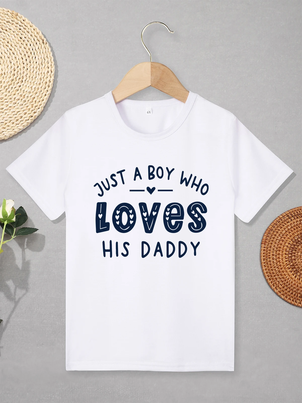 

“Just a Boy Who Loves His Daddy” Aesthetic Children Clothes Summer Versatile 3 to 7 Years Cute Toddler Boys T-shirt Dropshipping