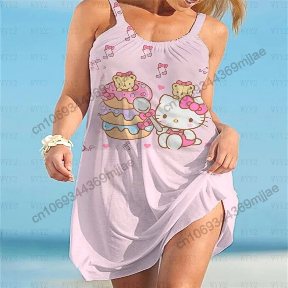 HelloKitty Summer Tops for Women 2023 Beach Dresses Woman Clothing Women's T-shirt Zevity Y2k Top Clothes T-shirts Corset Womans