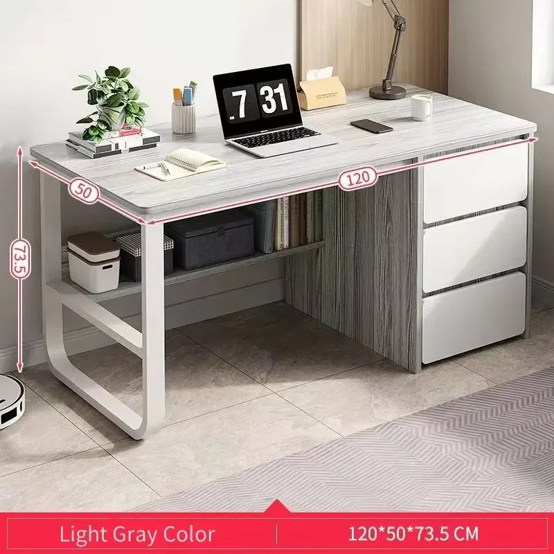 Simple Wooden Home Office Writing Desk Students Children Study Table With Storage Cabinets Computer