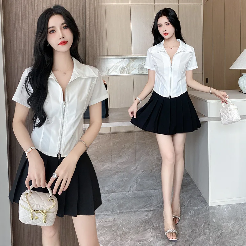 Woman Work Clothes Shirt Short Skirt Suit Hotel Waiter Beauty Salon Spa Massage Nail Cafe Foot Bath Technician Overalls Uniform