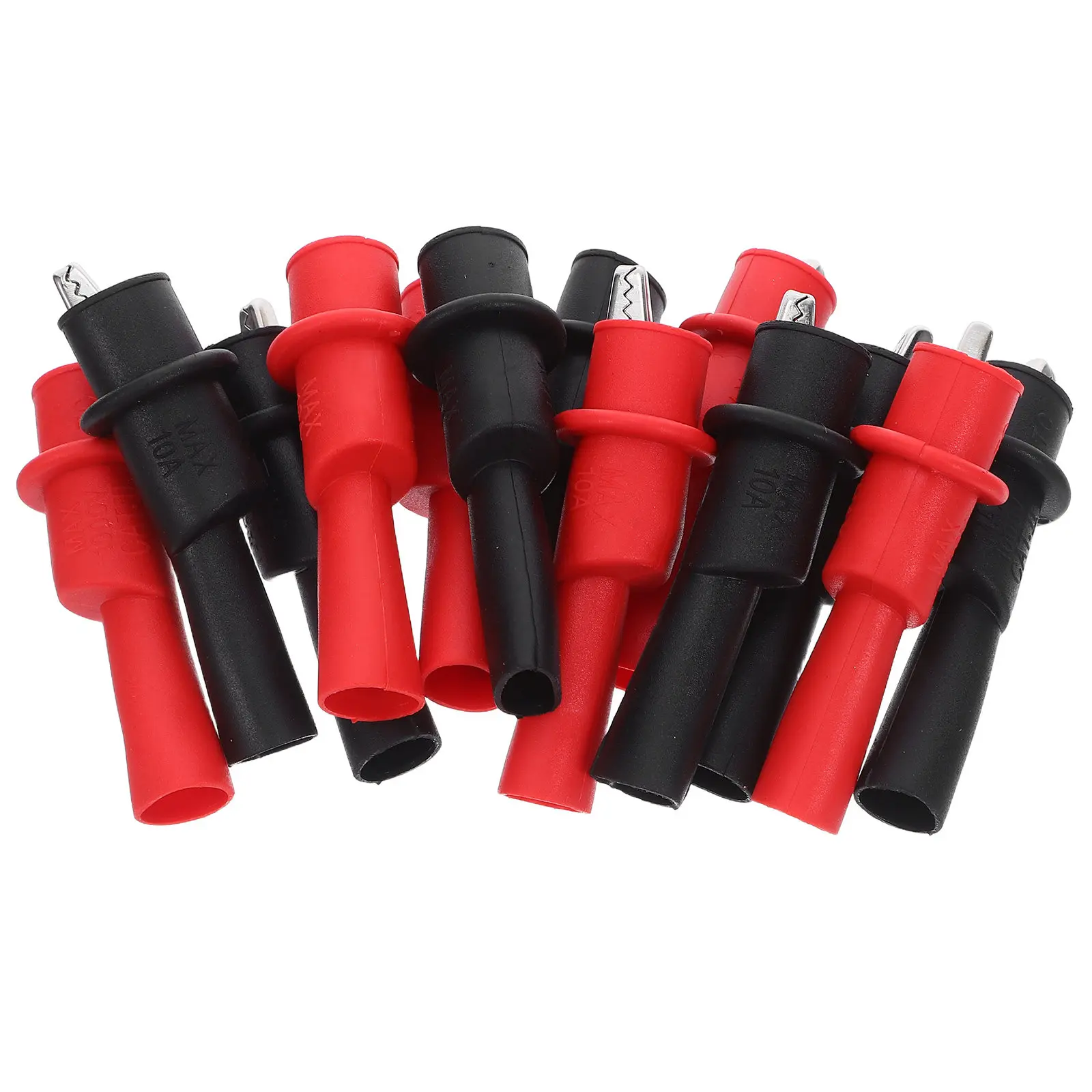 

32Pcs Push-on Alligator Clips Insulated Crocodile Clamps Multimeter Test Leads Accessories Red Black Electrical Testing Clips